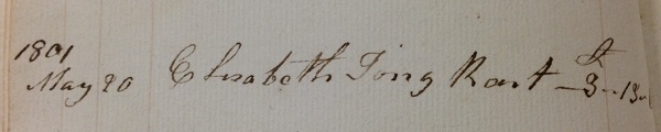 Darcy Lever Overseers Accounts - Elizabeth Tong, 1801